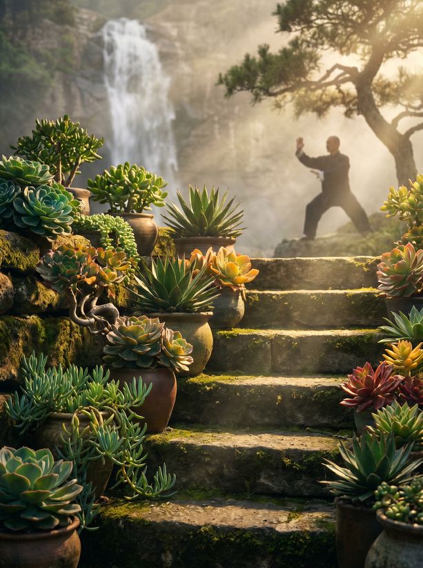 暗网植物视频-多肉植物创意组合